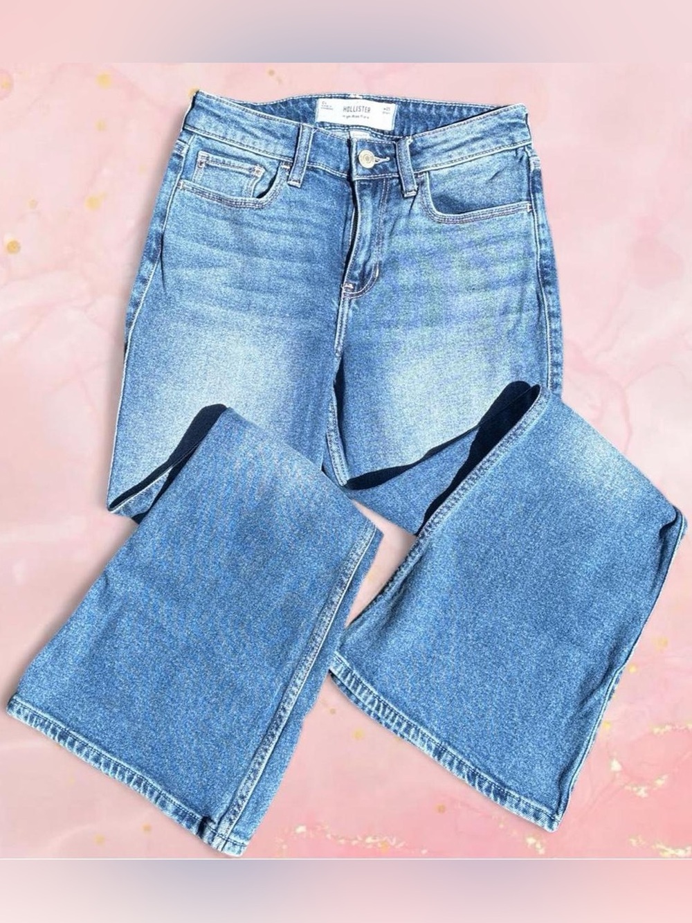 Hollister Women's Medium Light Blue Flare Jeans